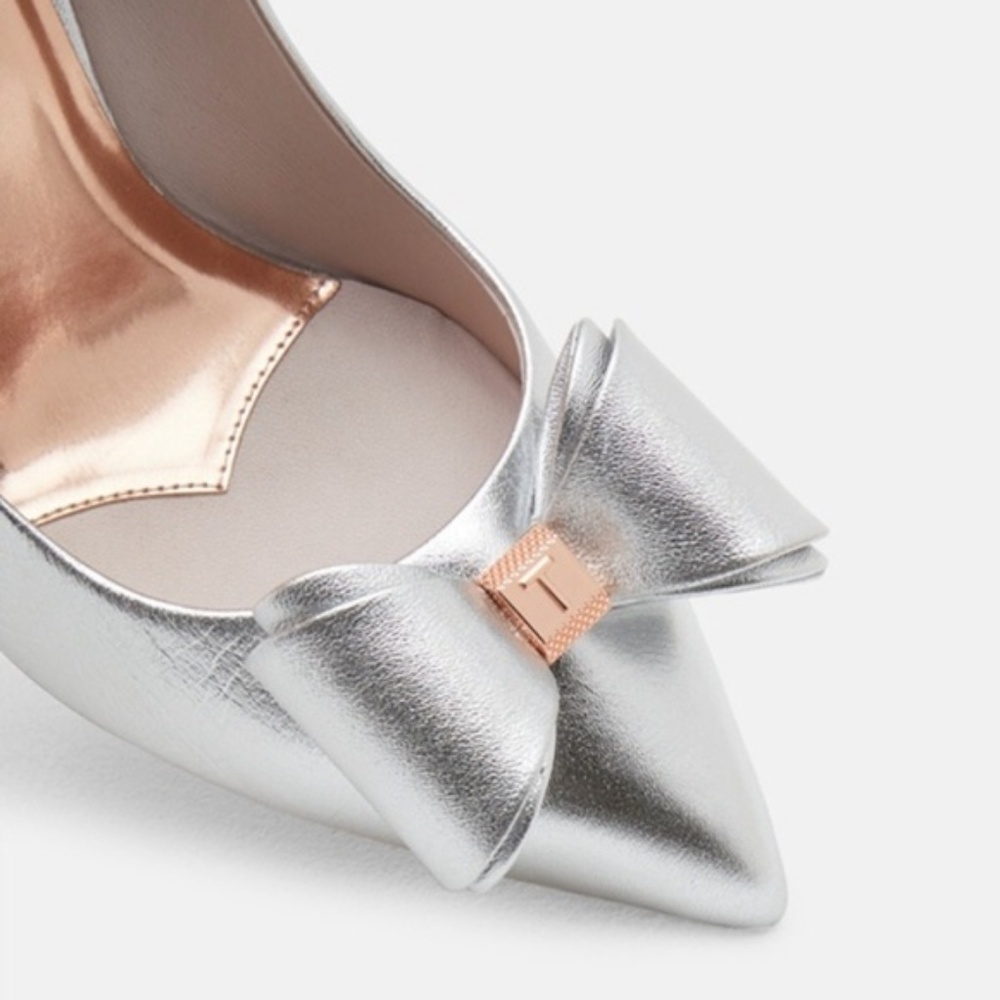 SOLD Ted Baker silver heels Cinderella